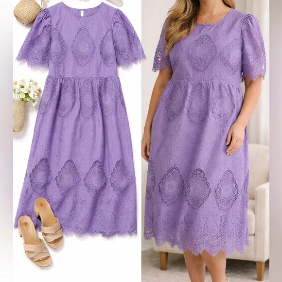 Tuckernuck Lace Lilac Catalina Dress size Large - Picture 2 of 4